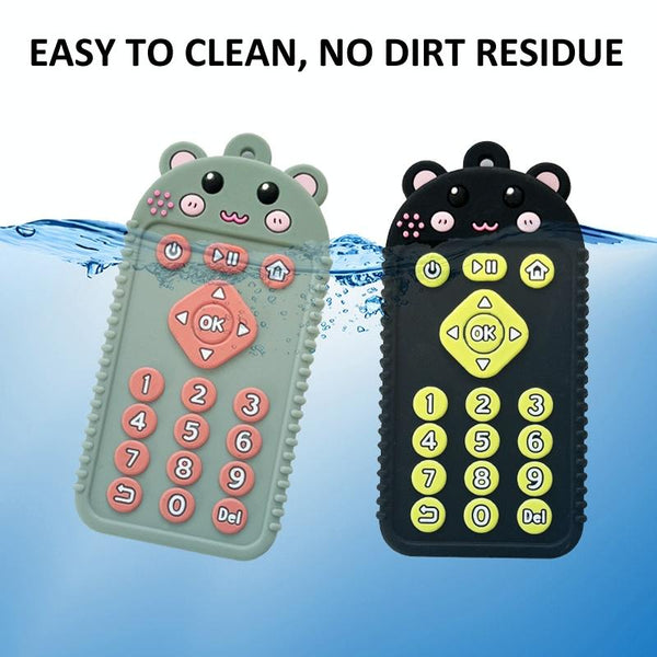 Cartoon Reomte Baby Teething Toys Silicone Baby Teether for Newborn Toddlers Infants, Style: Bunny Black