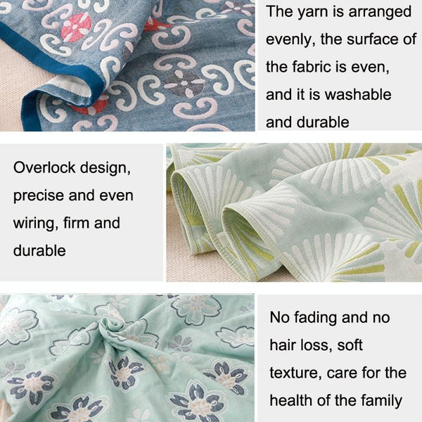 Cotton Bath Towel Soft Comfortable Beach Towel(Little Flower Dark Green)