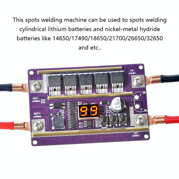 Compatible Version 12V Digital Display DIY Battery Spot Welding Machine Pen Control, Style:6 Square Pen With Case