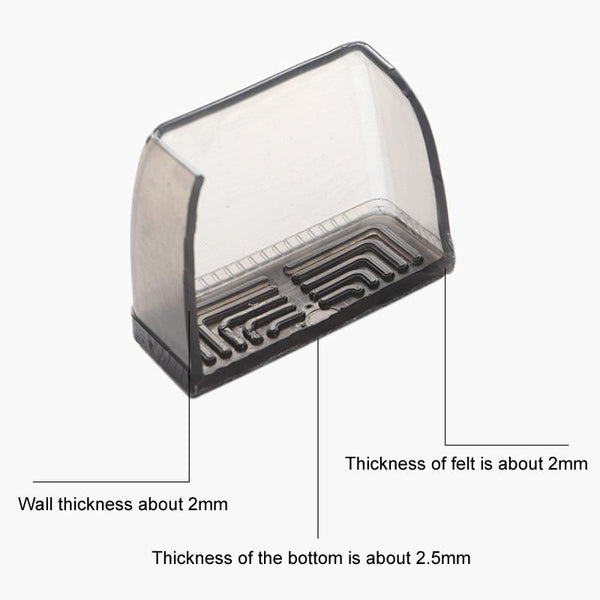 4pcs / Set Thickened Wear-Resistant Table And Chair Leg Covers Household Quiet Non-Slip Stool Foot Protector, Style: Small Square Transparent