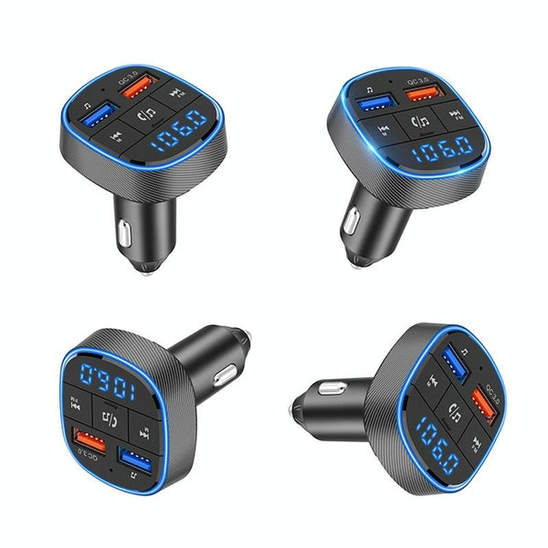QC3.0 Fast Charge Car Bluetooth MP3 Player Car FM Transmitter(Black)