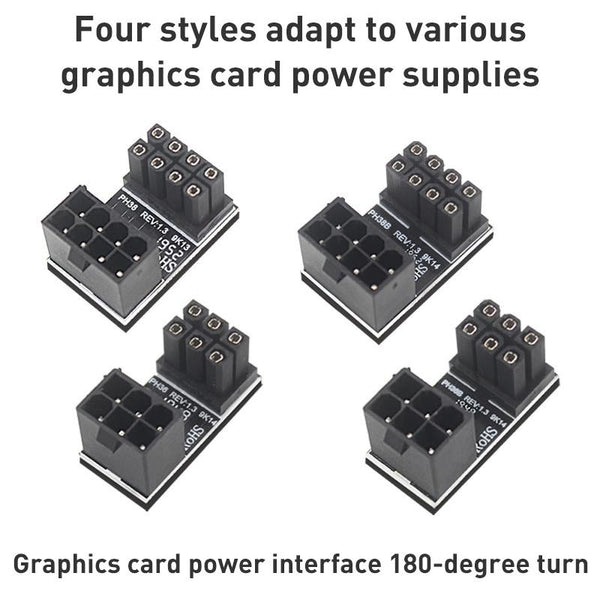 10 PCS ATX 8Pin Female to 8Pin Male 180 Degree Angled Adapter , Model: PH36A