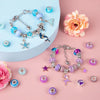 132pcs/sets Pink+Blue Children DIY Beaded Bracelet Double Layer Jewelry Box Set