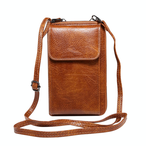 Elephant Pattern Multifunctional Cross Bag Phone Case(Brown)