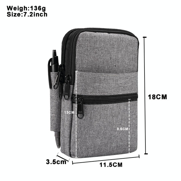 Denim Casual Waist Bag Crossbody Shoulder Bag(Grey)