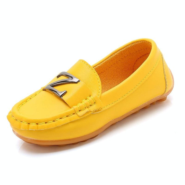 DKF-282 Lightweight Non-slip Dance Bean Shoes Children Leather Shoes, Size: 34(Yellow)