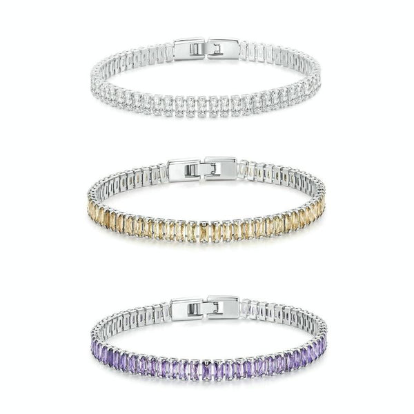 YIB055-17LCP Sparkling Cubic Zirconia Bracelet Gold Plated Copper Jewelry