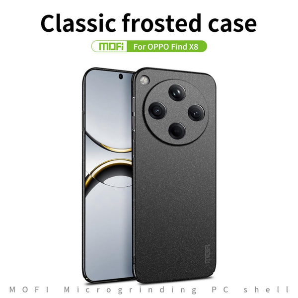For OPPO Find X8 MOFI Fandun Series Frosted PC Ultra-thin All-inclusive Phone Case(Gray)