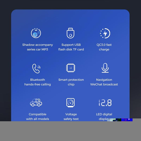 JOYROOM JR-CL02 Shadow Series Car Bluetooth MP3 Player Car Kit, Support TF Card & U Disk & Bluetooth Calling & QC3.0 Flash Charging