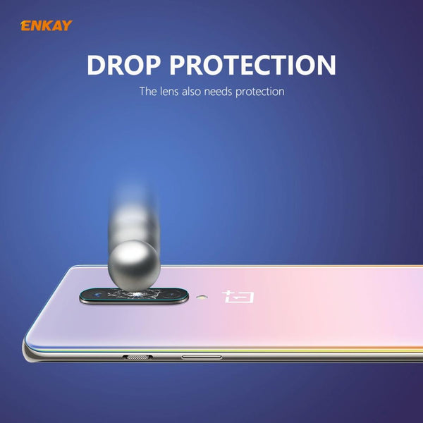 For OnePlus 8 2 PCS Hat-Prince ENKAY 0.2mm 9H 2.15D Round Edge Rear Camera Lens Tempered Glass Film