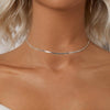 S925 Sterling Silver Platinum Plated Snake Bone Chain Basic Necklace(BSA008)