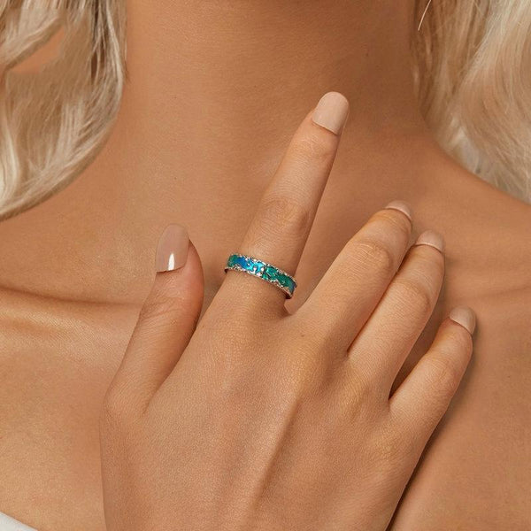 S925 Sterling Silver Aurora Star Little Prince Fox Open Ring(SCR1021-E)