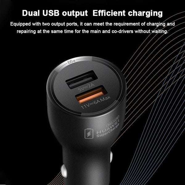 Original Huawei P0006 Dual USB Interface Super Fast Charging Car Charger (Max 66W) (Black)