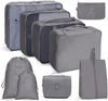 9 In 1 Toiletry Bag Travel Storage Bag Set Folding Storage Bag(Gray)