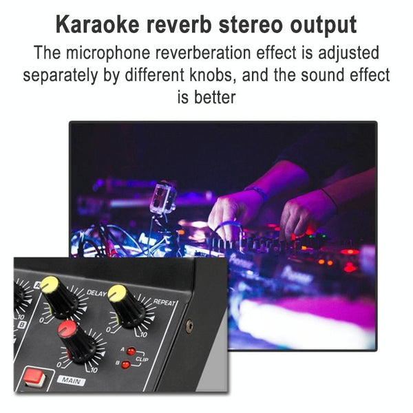 AQA 8-channel Mixer Microphone Effector (Black)