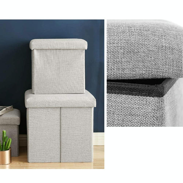 Home Foldable Fabric Storage Chairs Multifunctional Square Sofa, Color: Brown