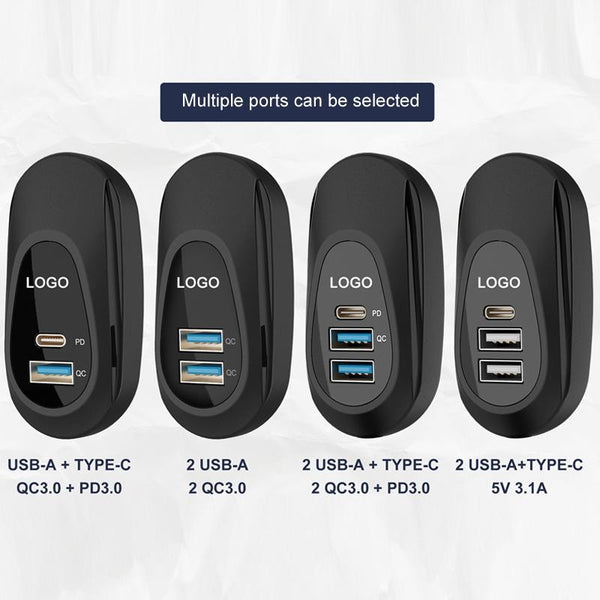12-24V Bus Handlebar Installed USB Fast Charging Charger, Specifications: 2U QC+QC