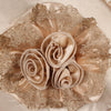 Lace Embroidery Edge Thickened Flower Cloth Round Fan Dust Cover(Purple)