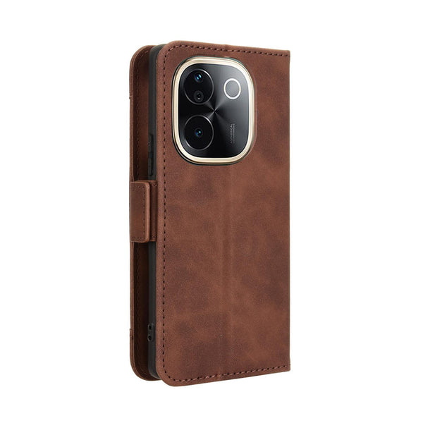 For vivo T3 Pro 5G / iQOO Z9S Pro 5G Skin Feel Calf Texture Card Slots Leather Phone Case(Brown)