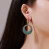 E1911-14 Turquoise Ethnic Style Earrings Temperament Simple Vintage Earrings