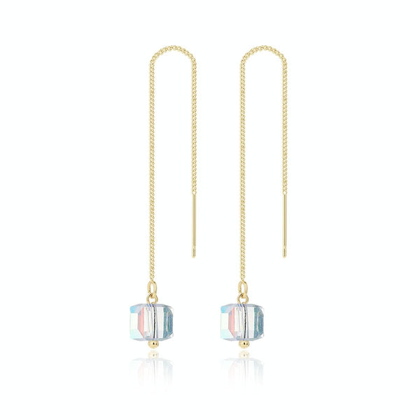 E2210-4 Crystal Long Ear Wire Women Simple Earrings