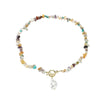 Boho Colorful Broken Natural Stone Necklace, Model: N2206-10 Multi-color Stone