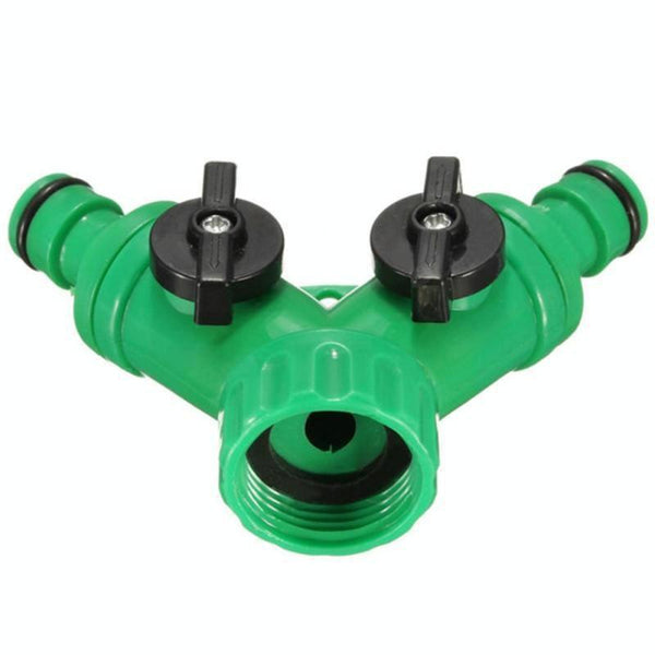 2 Way Garden Plumbing Hose Quick Connect Switch Horticultural Irrigation Faucet Ball Valve(AT015)