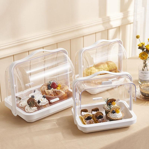 Portable Multi-function Transparent Storage Box Bread Box Bottle Organizer With Dustproof Lid, Specification: Large