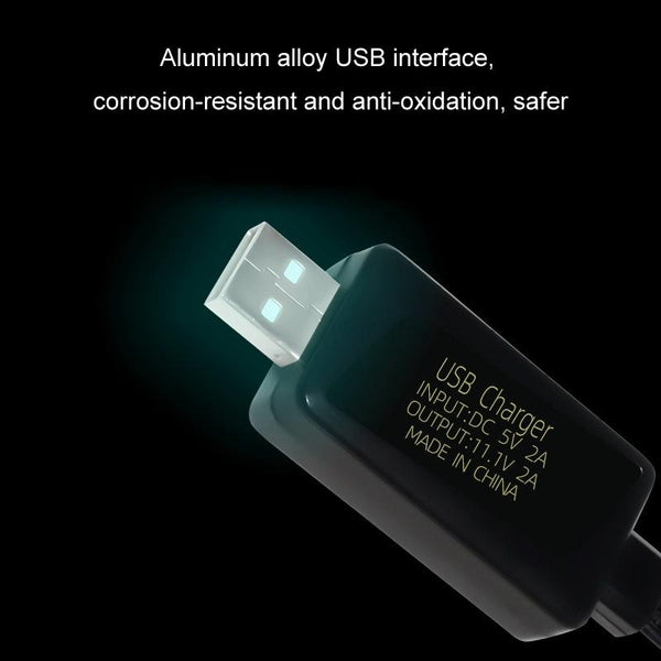 11.1V 2A 3S Lithium Battery USB Charger With Light(4 Pin Plug)