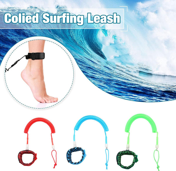 5mm / 10ft Coiled Surfboard Leash Storm Series Surfing Leg Rope(Black)