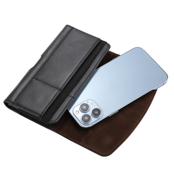 3.5-4.0 inch Multifunctional Waist Bag Mobile Phone Leather Case(Black)