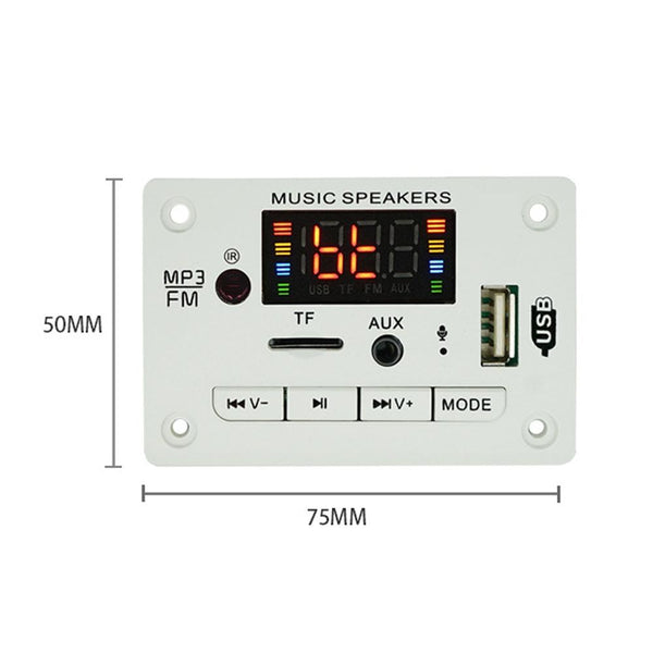 12V Car Color Display Audio Bluetooth MP3 Decoder Board(Black)
