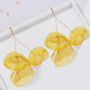 Long Exaggerated Fabric Art Handmade Petal Earrings, Color: E1908-22 Yellow