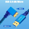 USB 3.0 A to Micro B 3.0 Male Mobile Hard Drive Data Connection Cable, Length:1m(Blue)