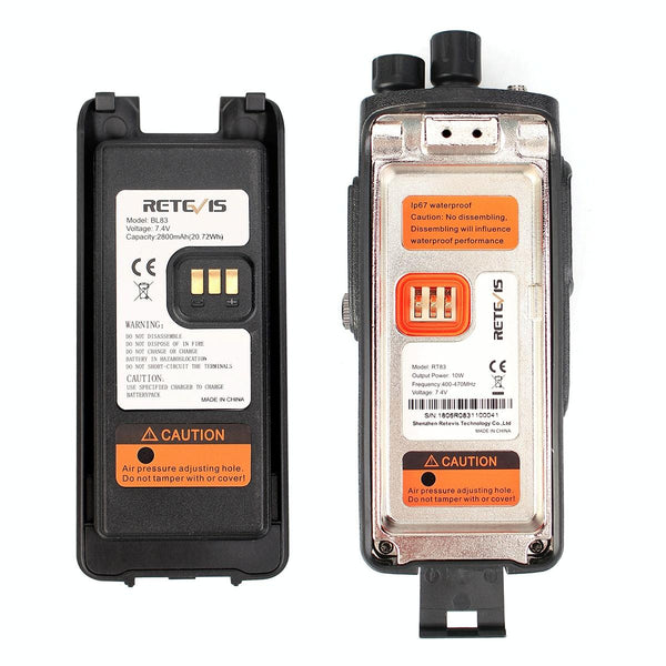 RETEVIS RT83 10W 400-470MHz 1024CHS Waterproof DMR Digital Dual Time Two Way Radio Walkie Talkie(Black)