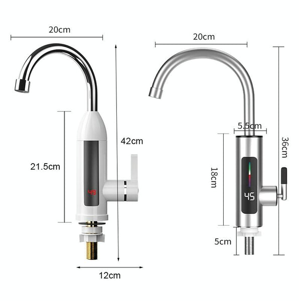 Smart Household Digital Display Instant Hot Kitchen Electric Faucet, Plug: EU Plug(Stainless Steel)