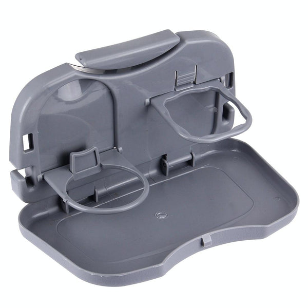 Folding Car Auto Back Seat Table Drink Food Cup Tray Holder Stand Desk (Grey)