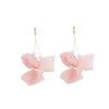 Long Exaggerated Fabric Art Handmade Petal Earrings, Color: E1908-24 Pink