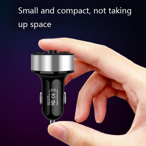 Halo Car MP3 Bluetooth Player Car Charger Car FM Transmitter 3.1A Car Charger(Elegant Black)