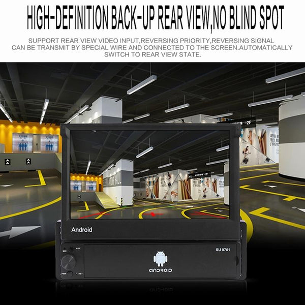 SU 9701 2GB+16GB 7 inch HD Manual Telescoping Car Android Radio Receiver MP5 Player, Support FM & Bluetooth & TF Card & GPS & Phone Link & WiFi