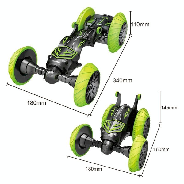 SY008 Wireless Remote Control Car 360-Degree Rotating Telescopic Tipping Bucket Fancy Drifting Deformation Climbing Car(Black Green)