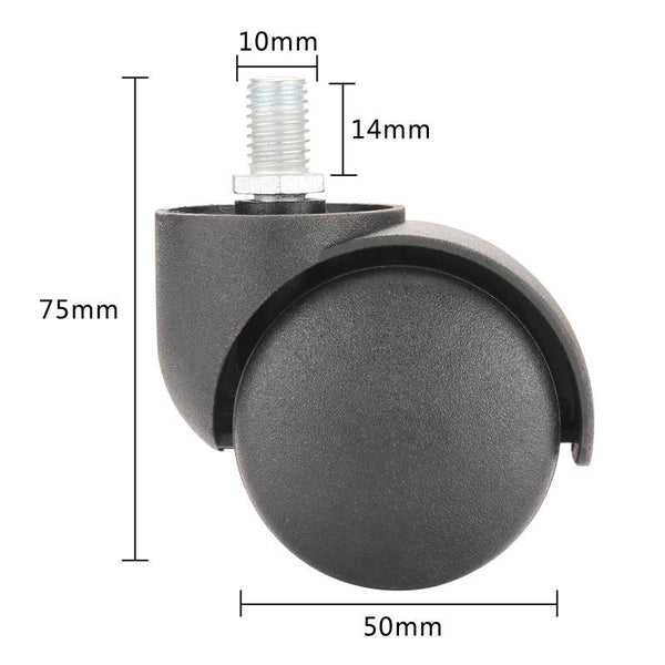 M10 Screw Quiet Swivel Chair Universal Wheels Office Chair Roller Casters(Green)