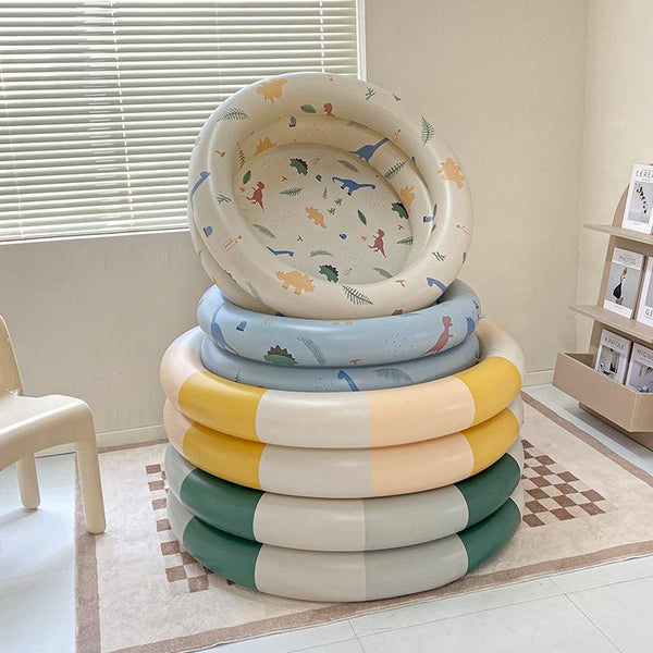 Baby Swimming Round Pool Summer Kids Water Toys Inflatable Bath Tub, Size: NO.90(Beige Dinosaur)