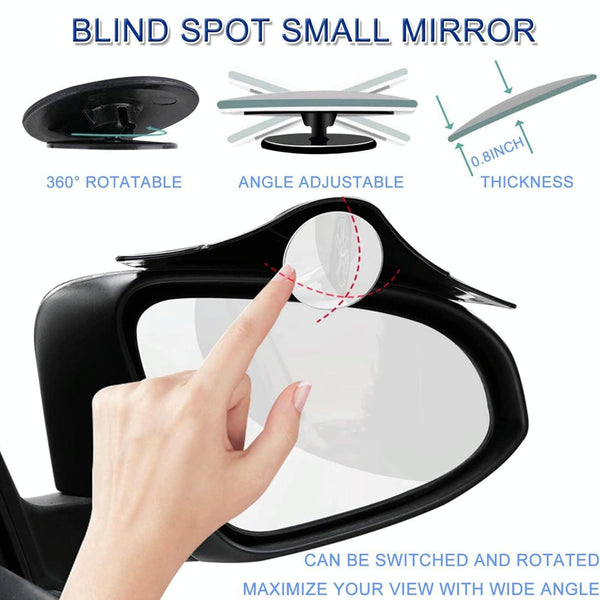 1pair Car Rearview Mirror Rain Eyebrow Blind Spot Reversing Round Mirror(White)