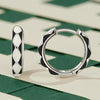 SCE1611-BK Sterling Silver S925 White Gold Plated Fashion Rhombus Earrings(Black)