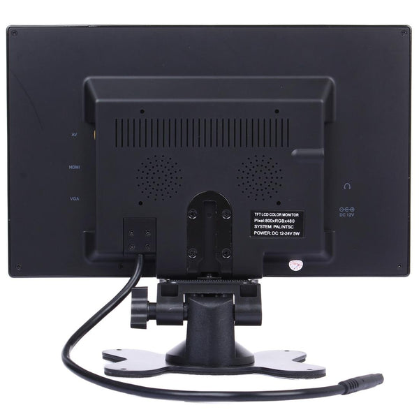 9.0 inch 800*480 Car Surveillance Cameras Monitor with Adjustable Angle Holder & Remote Control, Support VGA / HDMI / AV(Black)