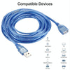 High Speed Transmission USB 2.0 AM to AF Extension Cable, Length: 5m