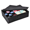 Oxford Cloth Underwear Socks Assortment Storage with Lid Finishing Box(Black)