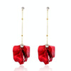 Long Exaggerated Fabric Art Handmade Petal Earrings, Color: E1910-5 Vermiculite Model