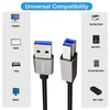 JUNSUNMAY USB 3.0 Male to USB 3.0 Male Cord Cable Compatible with Docking Station, Length:1m